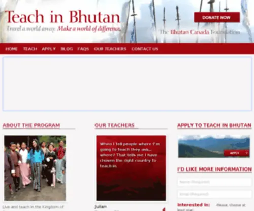 Teachinbhutan.org(Teach in Bhutan) Screenshot