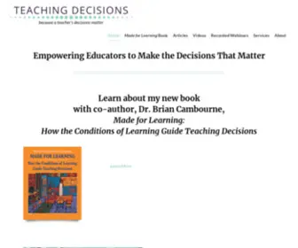 Teachingdecisions.com(Facilitating teachers to engage learners. We're founded upon the most basic teaching reality) Screenshot