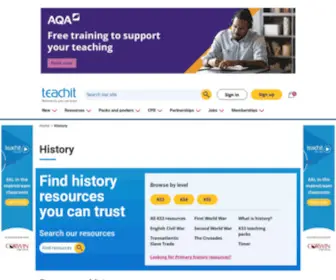 Teachithistory.co.uk(History resources for KS3) Screenshot