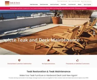 Teakanddeck.com(Teak Restoration and Deck Refinishing Services In Carlsbad) Screenshot