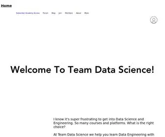 Teamdatascience.com(The Data Science Experts) Screenshot