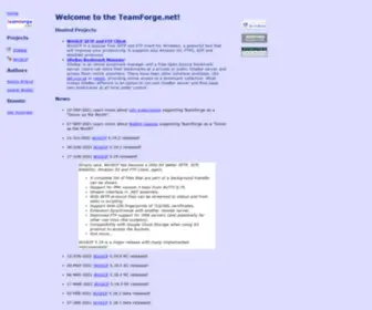 Teamforge.net(Open Source Hosting with Freedom and Performance) Screenshot