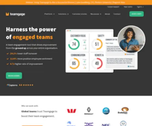 TeamGage.com(Team engagement software) Screenshot