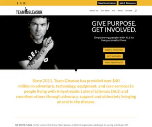 TeamGleason.org(Team Gleason provides people living with Amyotrophic lateral sclerosis (ALS)) Screenshot