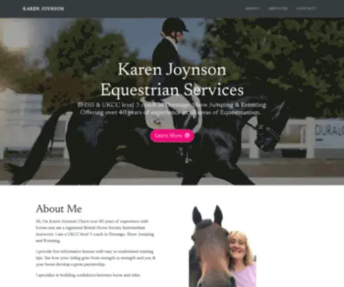 Teamjoynson.co.uk(Karen Joynson Equestrian Services) Screenshot