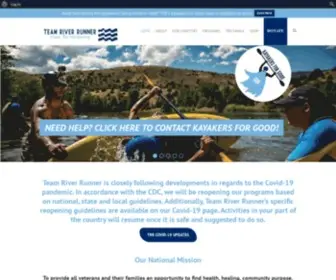 Teamriverrunner.org(Kayaking for Wounded Veterans and Their Families) Screenshot
