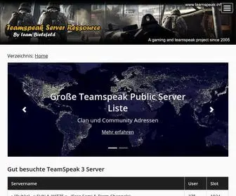 Teamspeak-Info.de(Alles zum Thema Teamspeak Server) Screenshot