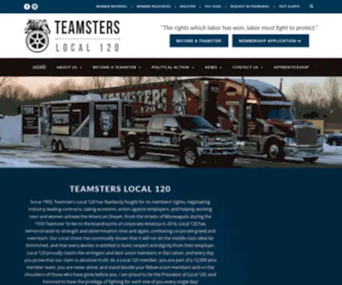 Teamsterslocal120.org(Teamsters Local 120 Home) Screenshot