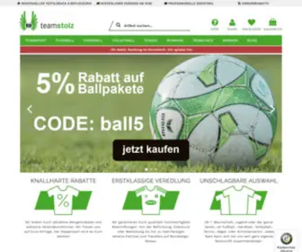 Teamstolz.de(Teamsport Shop für Vereinsbekleidung mit Beschriftung) Screenshot