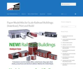 Teamtrackmodels.com(Downloadable Paper Model Kits for Scale Railroad Buildings) Screenshot