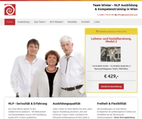 Teamwinter.com(Hochwertige NLP Ausbildung in Wien) Screenshot