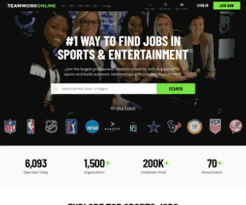Teamworkonline.com(#1 Way To Find Jobs In Sports & Entertainment) Screenshot