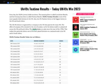 Teatimeresultsz.com(UK49s Results) Screenshot