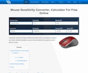 Tecagile.com(Mouse Sensitivity Converter) Screenshot