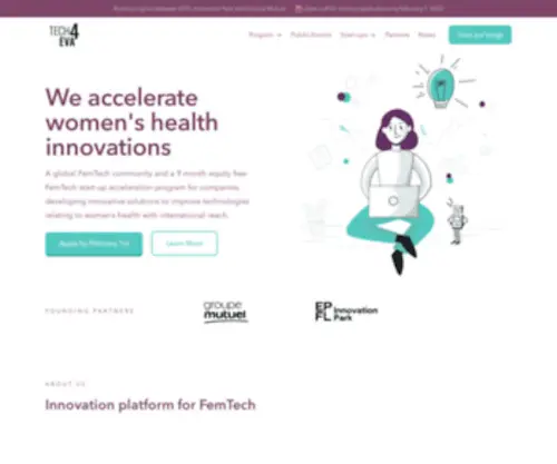 Tech4Eva.ch(FemTech Accelerator from EPFL Innovation Park and Groupe Mutuel) Screenshot