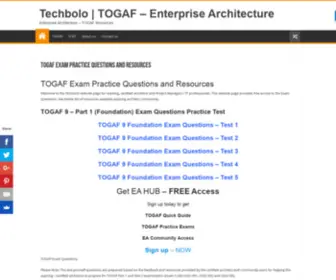 Techbolo.com(TOGAF Exam Practice Questions and Resources) Screenshot