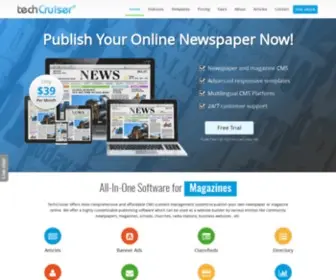 Techcruiser.com(Start publishing your online newspaper with TechCruiser's Newspaper website software) Screenshot