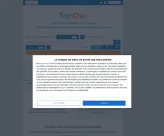 Techdico.com(English-French technical dictionary and translation (and in 26 other languages)) Screenshot