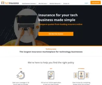 Techinsurance.com(Compare technology business insurance quotes tailored for your profession. gain techinsurance) Screenshot