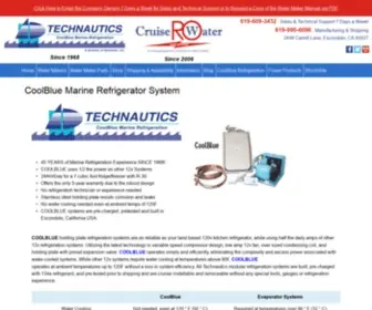 Technauticsinc.com(CoolBlue Technautics Marine Refrigeration) Screenshot