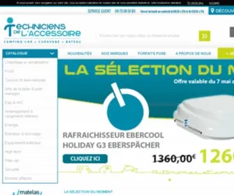 Techniciens-Accessoire.com(Équipement camping car et accessoires caravane) Screenshot