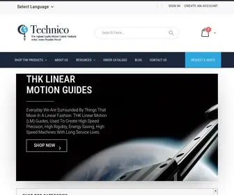 Technico.com(THK Distributors of Motion Control Products & Automation Components) Screenshot