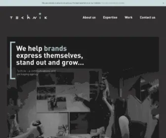 Technik.com(A communications and packaging agency) Screenshot