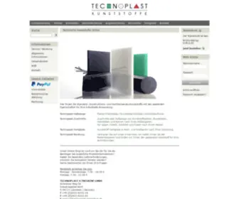 Technoplast-Onlineshop.de(KUNSTSTOFF-HALBZEUGE POM PTFE PA6 PEEK PE PP PVC Platten Rundstab Platte Stab Technische Kunststoffe) Screenshot