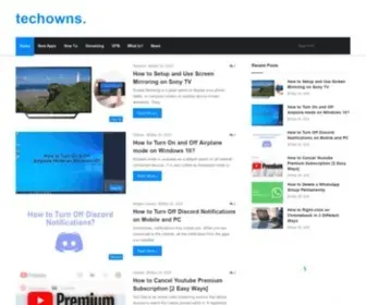 Techowns.com(Innovative media site) Screenshot