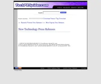 Techprspider.com(Technology Press Release search engine) Screenshot