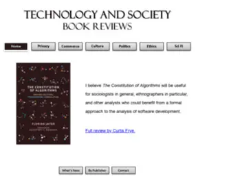 Techsoc.com(Technology and Society Book Reviews index page) Screenshot