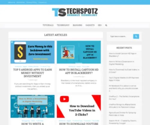 Techspotz.com(Humanize Technology) Screenshot