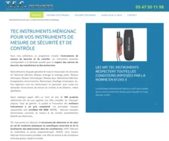 Tecinstruments.fr(Vente de matériel de mesure pour contrôle électrique à Bordeaux) Screenshot