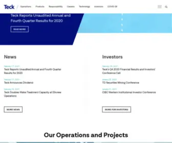 Teckchile.com(Teck is Canada's largest diversified mining company and) Screenshot