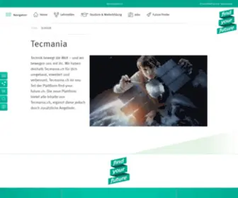 Tecmania.ch(Lehrstellen in der Schweizer Hightech) Screenshot