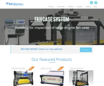 Tecscan.ca(Non-destructive Ultrasonic Testing Systems, Squiter Gantry, Ultrasonic Immersion Tanks, Automated UT, Phased Array, Eddy Current) Screenshot
