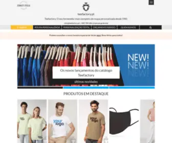 Teefactory.pt(O seu fornecedor mais completo de roupa personalizada desde 1981) Screenshot