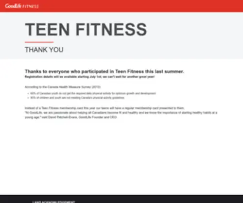 Teenfitness.ca(Teenfitness) Screenshot