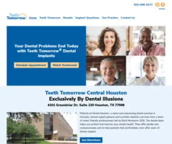 Teethtomorrowcentralhouston.com(Teeth Tomorrow Full Mouth Dental Implants) Screenshot