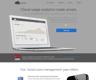 Teevity.com(Cloud costs analytics) Screenshot