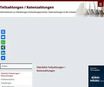 Teilzahlungen.ch(Ratenzahlungen › Überblick zu Teilzahlungen und Ratenzahlungen) Screenshot
