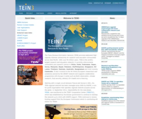 Tein3.net(The TEIN3 project website) Screenshot