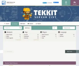 Tekkitserverlist.com(Tekkit Server List) Screenshot