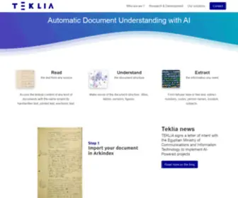 Teklia.com(Automatic Document Processing with AI) Screenshot