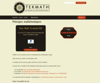 Tekmath.com(Principes mathématiques) Screenshot