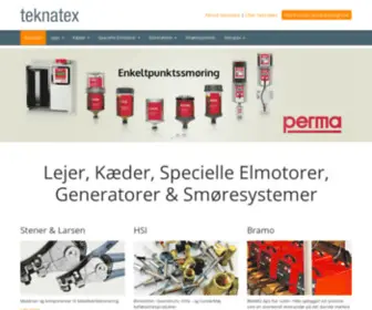 Teknatex.dk(Lejer, Kæder, Specielle Elmotorer, Generatorer, Smøresystemer) Screenshot