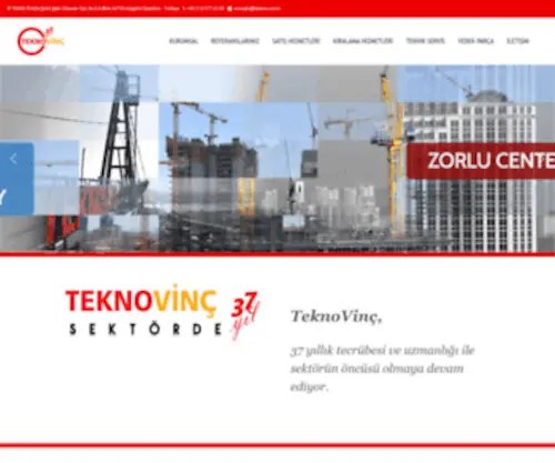 Teknovinc.com(TeknoVinç Kule Vinç Satışı ve İnşaat Asansör Satışı) Screenshot