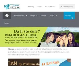 Tekstilnastampa.com(OglasiMN marketing portal Vam nudi štampu na tekstilu) Screenshot