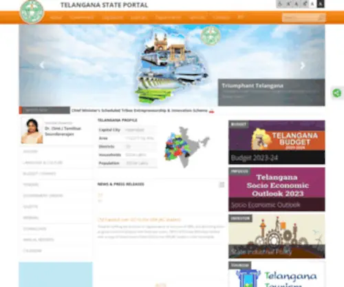 Telangana.gov.in(Telangana State PortalHome) Screenshot
