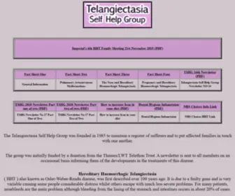 Telangiectasia.co.uk(The Hereditary Hemorrhagic Telangiectasia Self Help Group) Screenshot